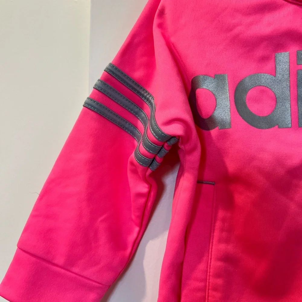 Adidas Neon Pink Jacket with Gray Details
